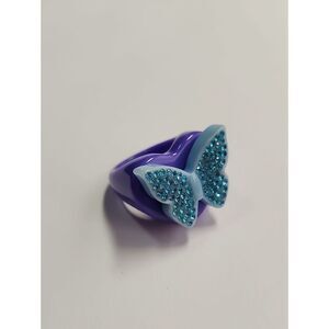 Sparklemuse Acrylic Crystal Butterfly Heart Ring Size 9